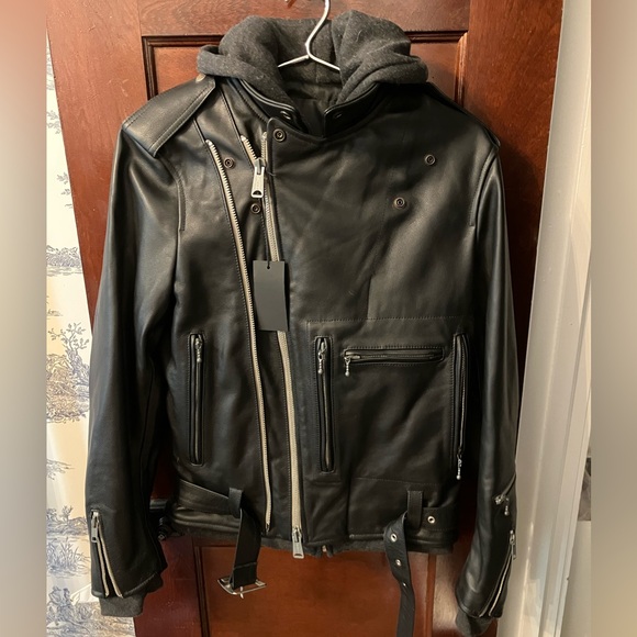 NWT R13 Black Leather Moto / Biker Jacket - Picture 1 of 10